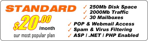 Buymewebhosting.com.au - Standard Web Hosting Package